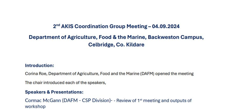 Report of Second Meeting of AKIS CG