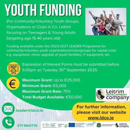 LEADER Funding Call for Youth Projects in Leitrim