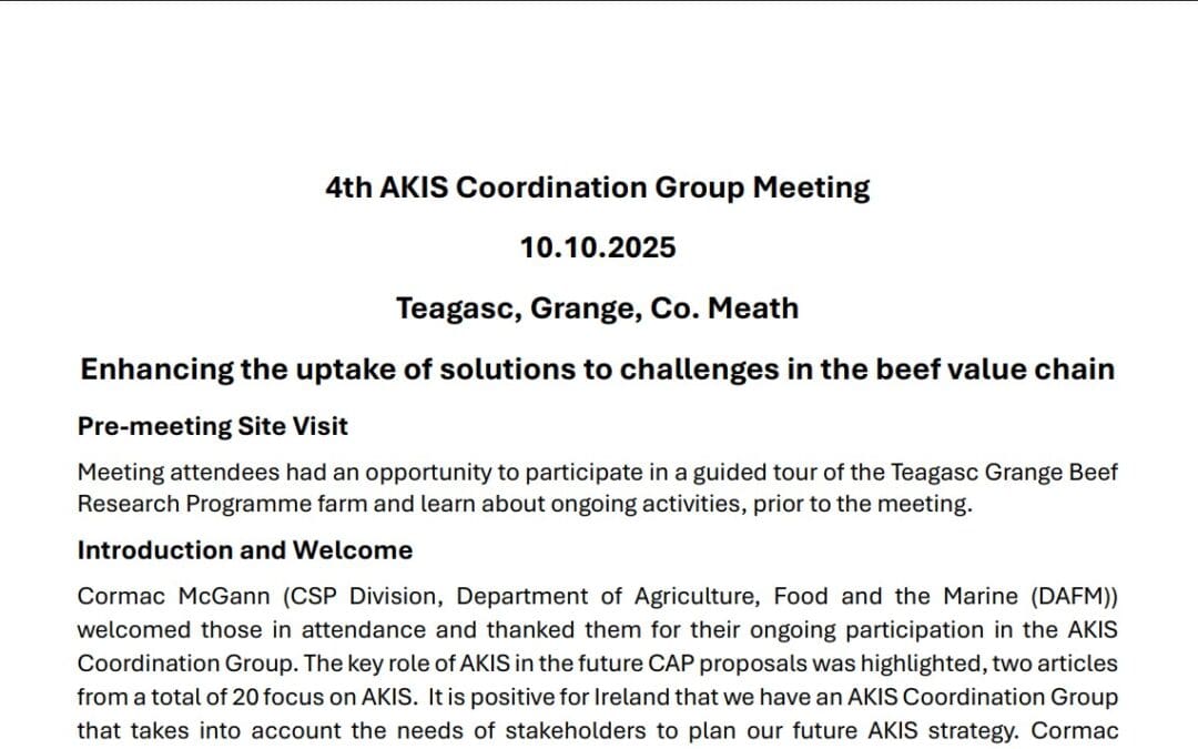 AKIS Coordination Group Meeting Report