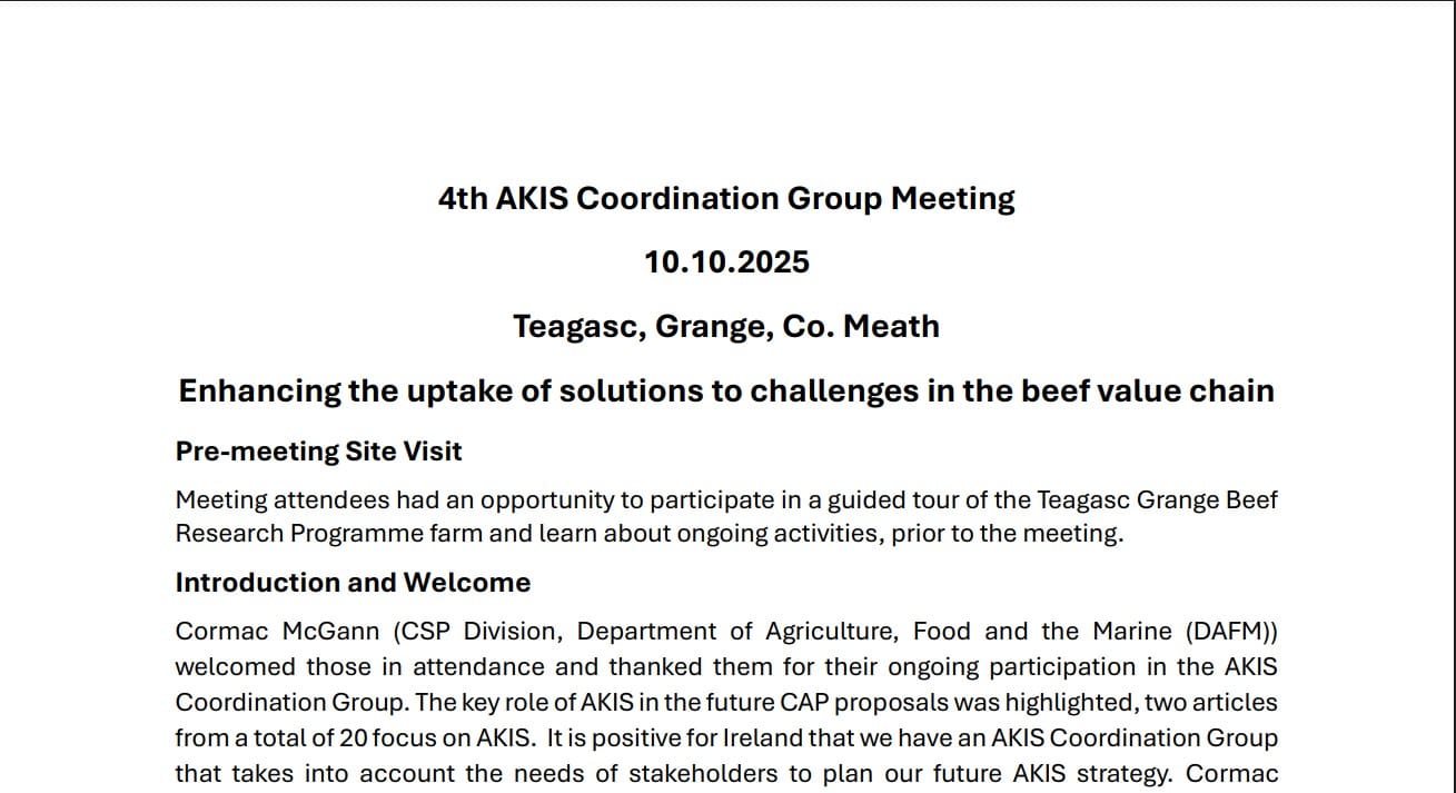 AKIS Coordination Group Meeting Report